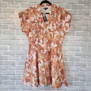 Trish Scully Evelyn Dress Paisley Button Embellished NEW Womens 12 *no belt